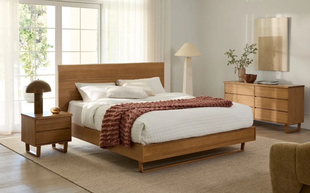 Blox Double Bed - Oak / A Grade