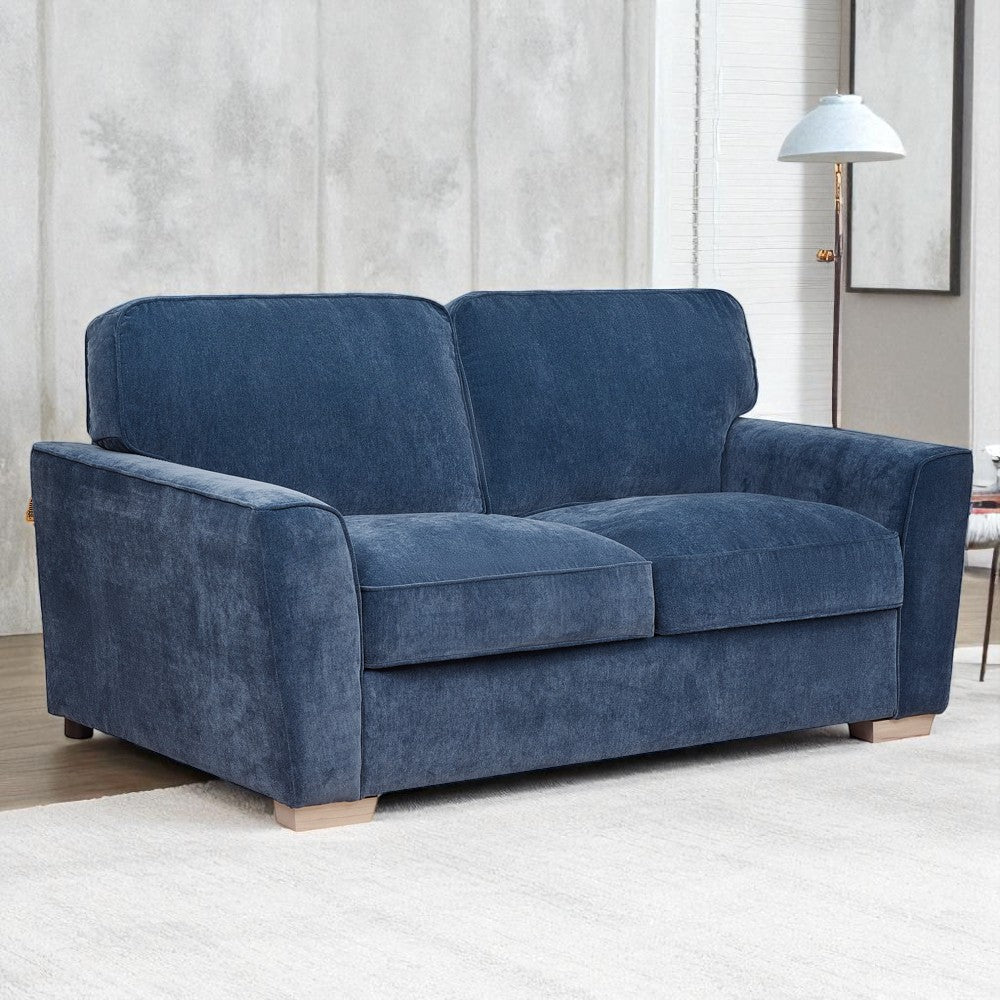 Harlem Fabric Two Seater Sofa - Royal Blue / A Grade