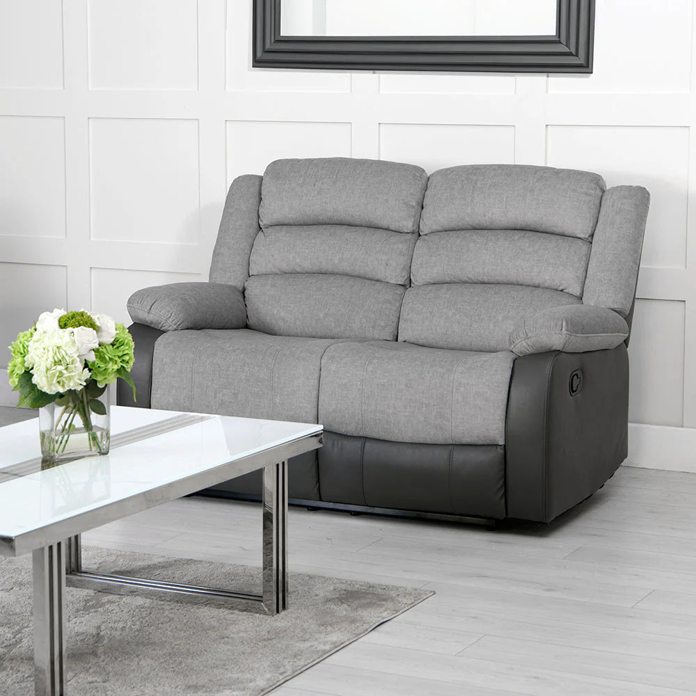 Laura Grey 2 Seater Recliner Sofa - / A Grade