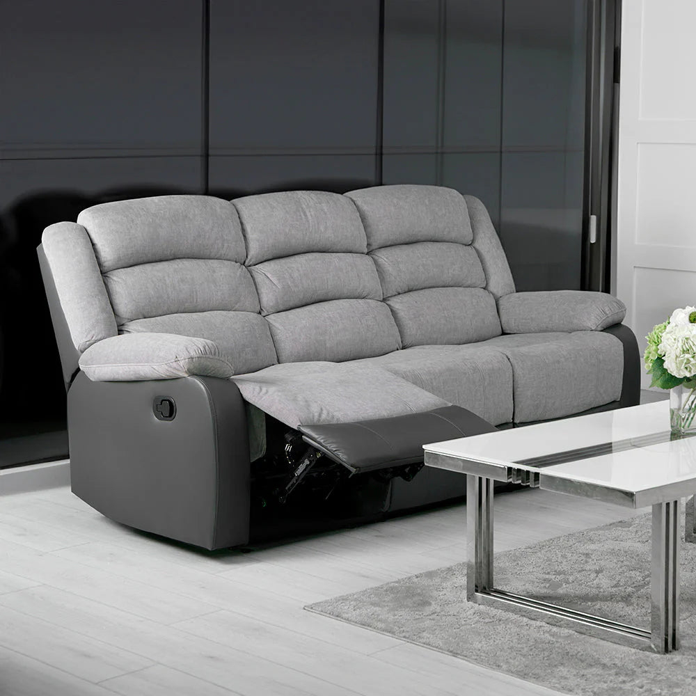 Laura Grey 3 Seater Recliner Sofa - A / Grade