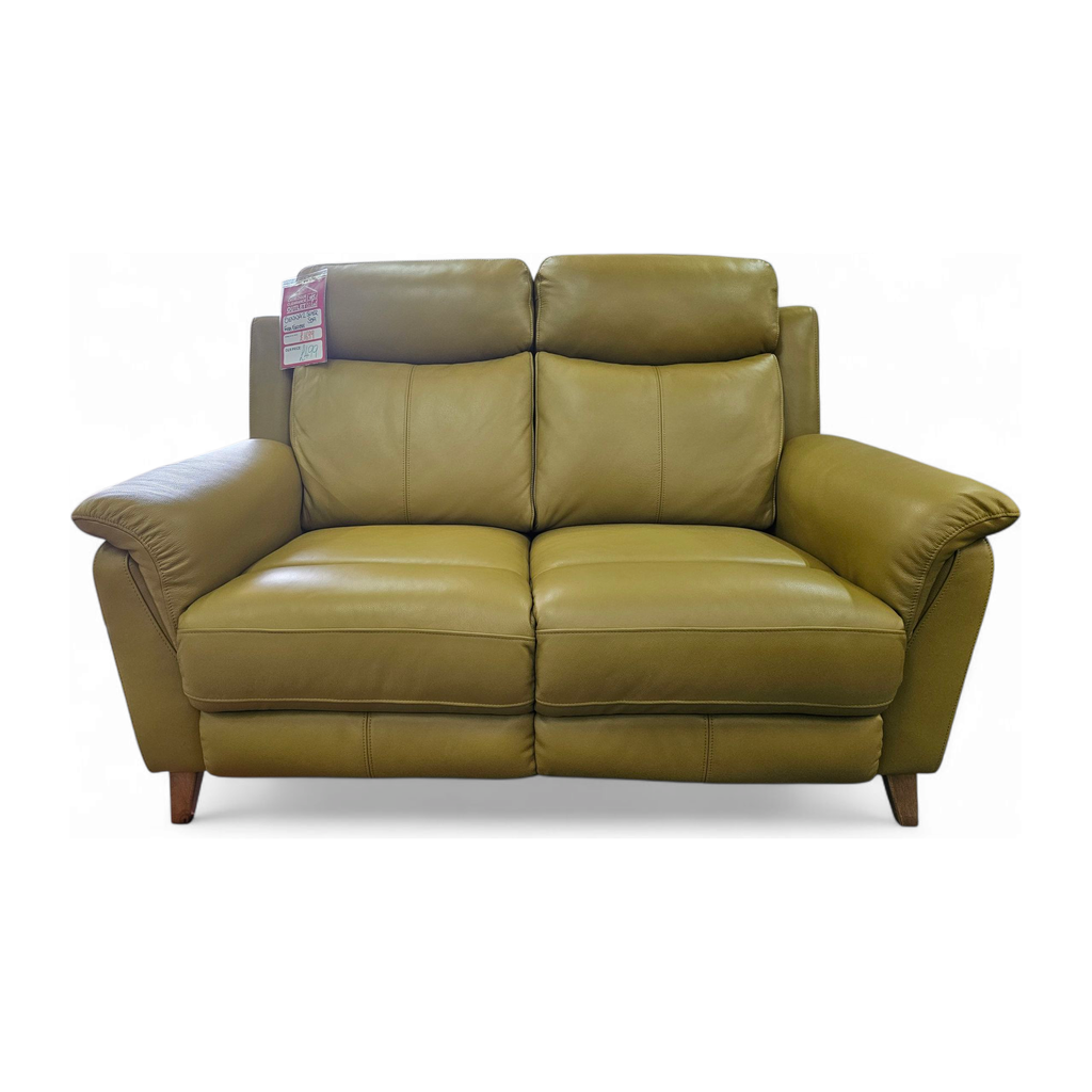 Sienna 2 Seater Leather Sofa - Mustard/ B Grade