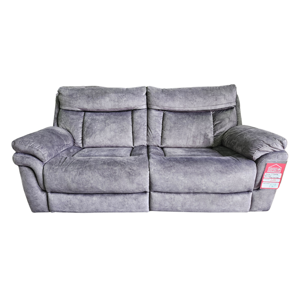 Orion 3 Seater Fabric Power Recliner Sofa - Grey / B Grade
