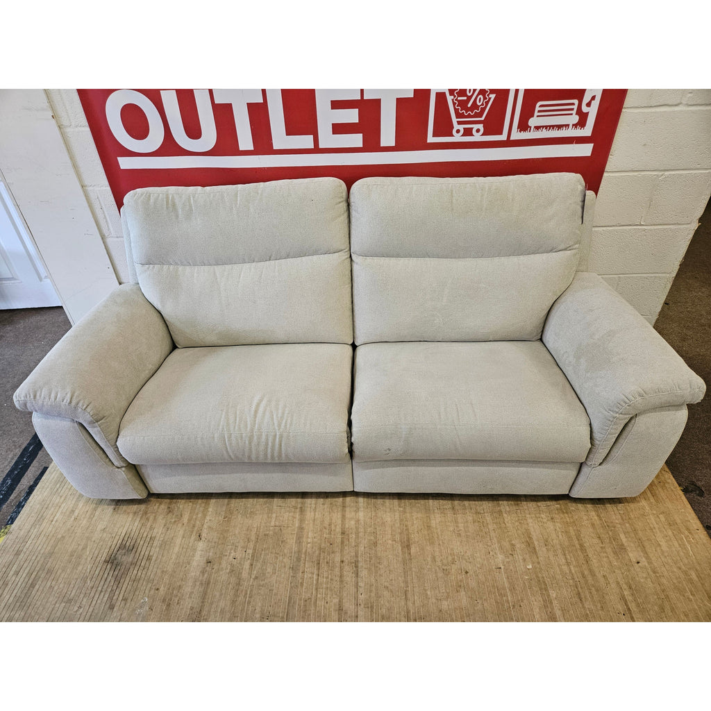 Nicoletti Paolo 3 Seater Fabric Power Recliner Sofa - Fuente Beige / B Grade