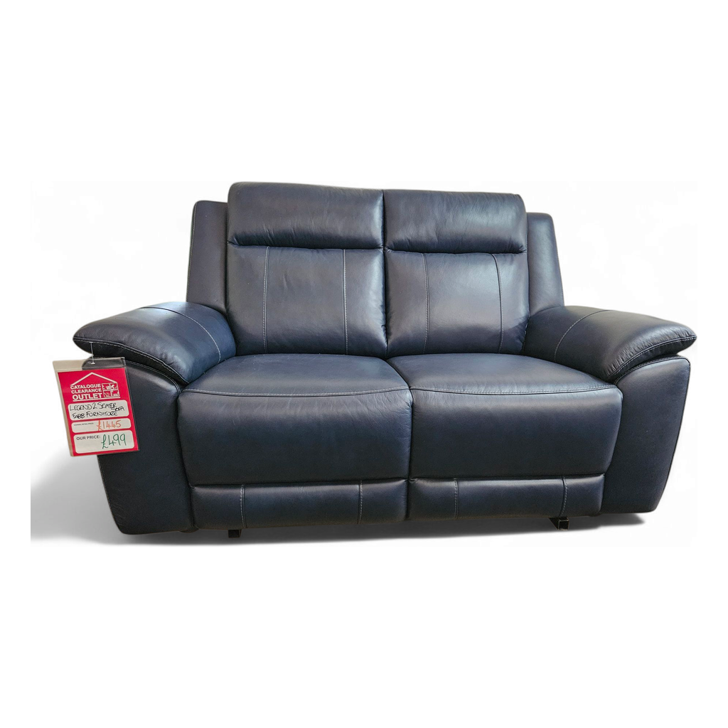 Legend 2 Seater Leather Sofa - Navy / B Grade