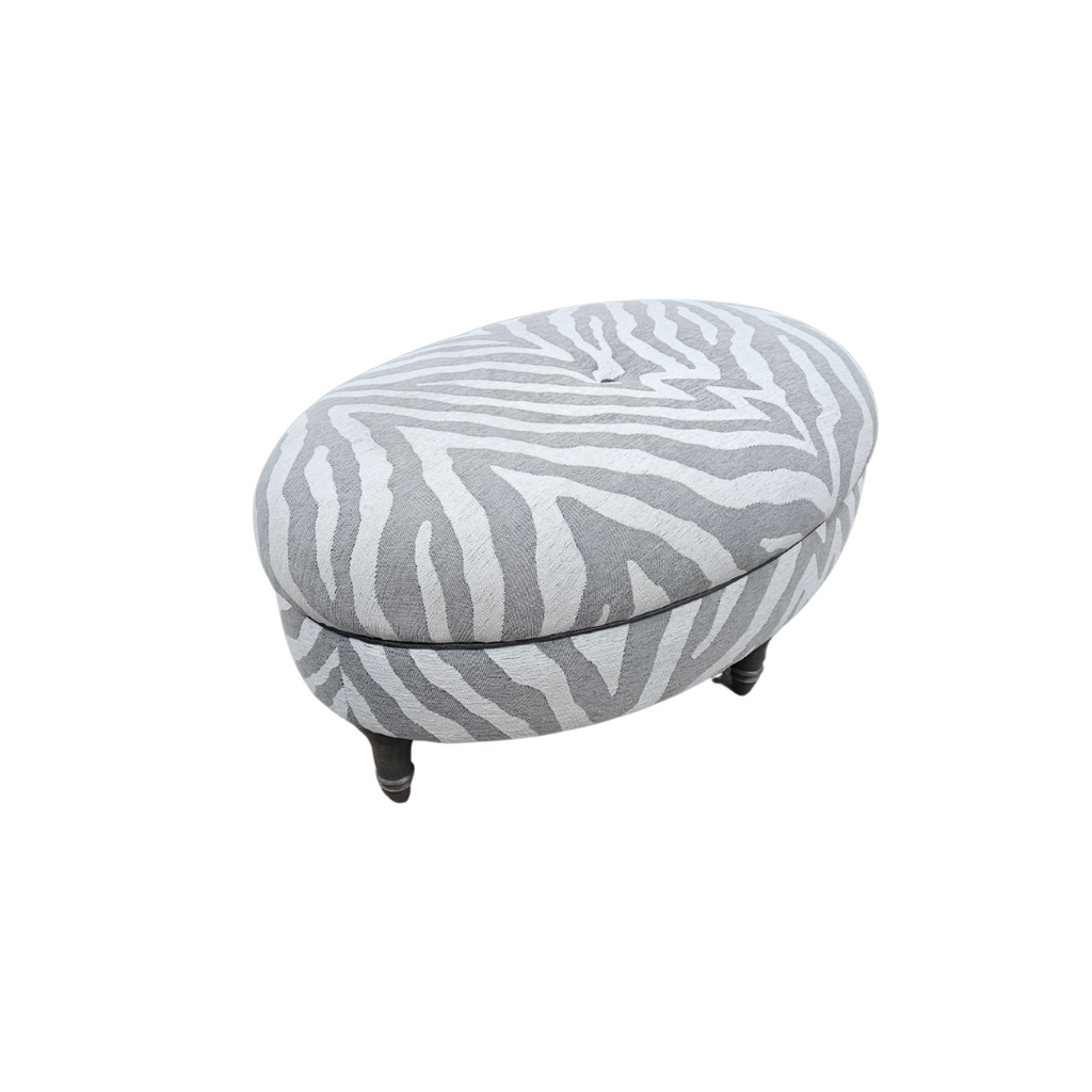 Zanzibar Oval Footstool - Zebra / B Grade