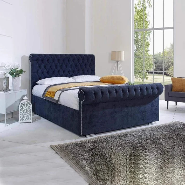 Sleigh Chesterfield Upholstered Bed