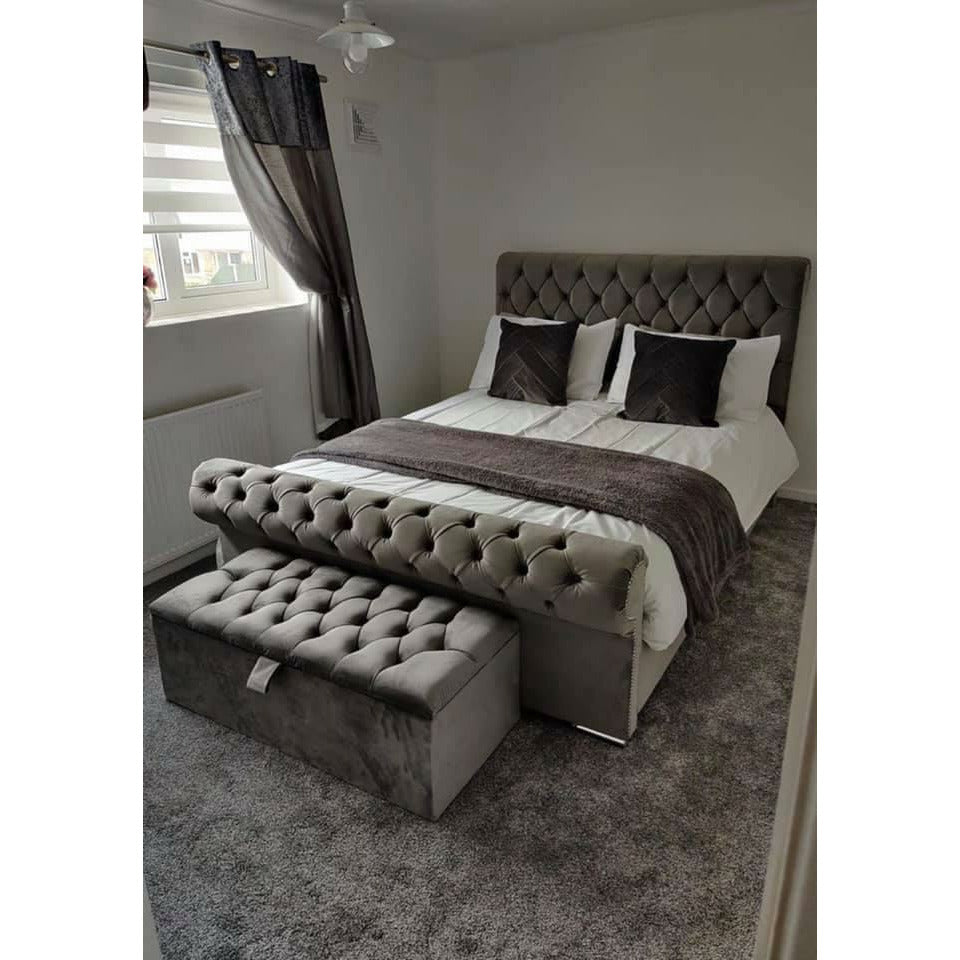 Chesterfield Sleigh Upholstered Bed